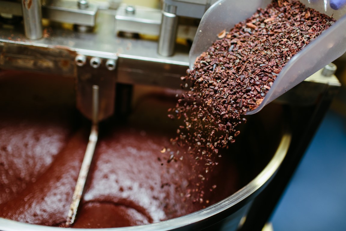 Chocolate being produced