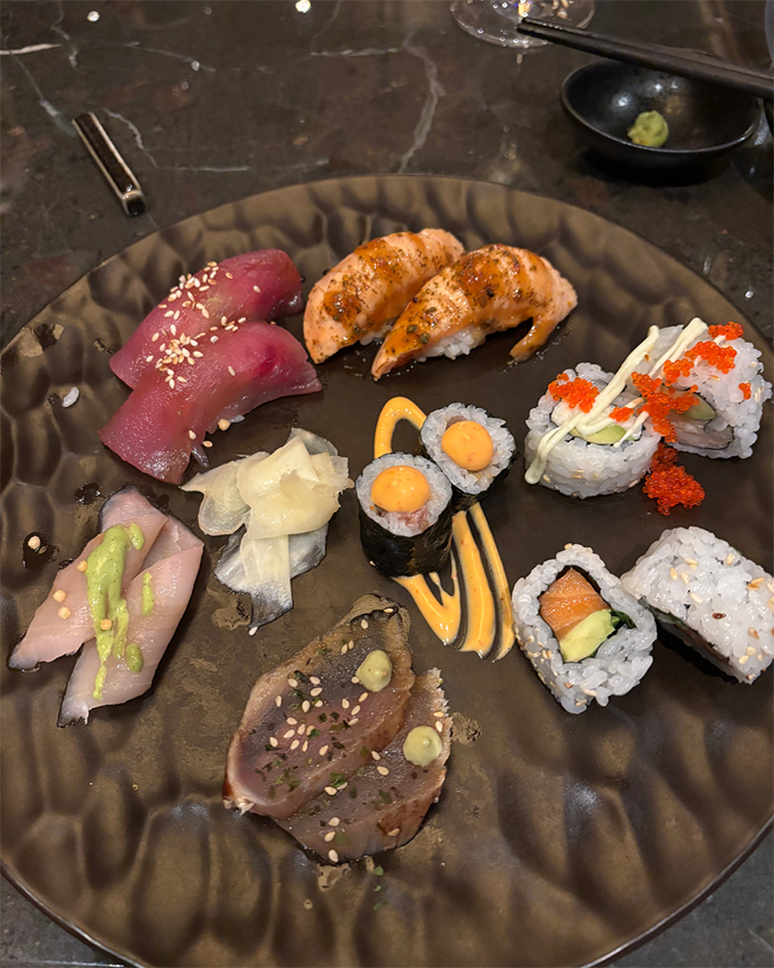 Sushi on a plate