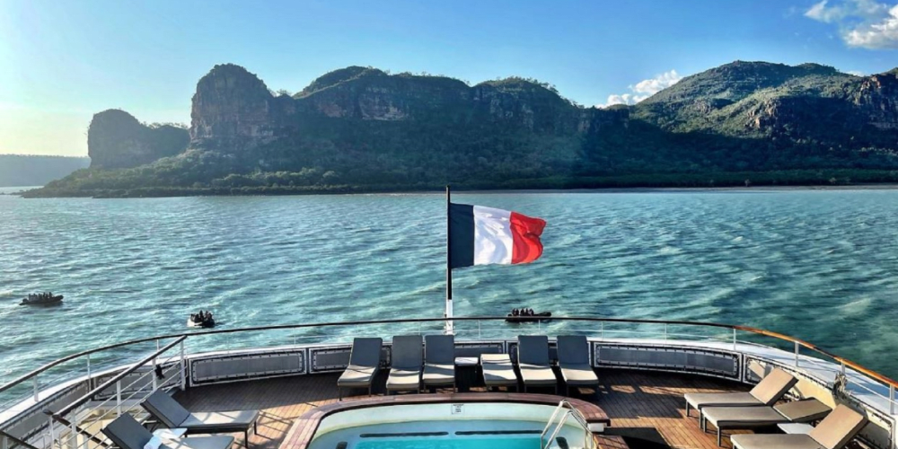View from the deck of a Ponant cruise