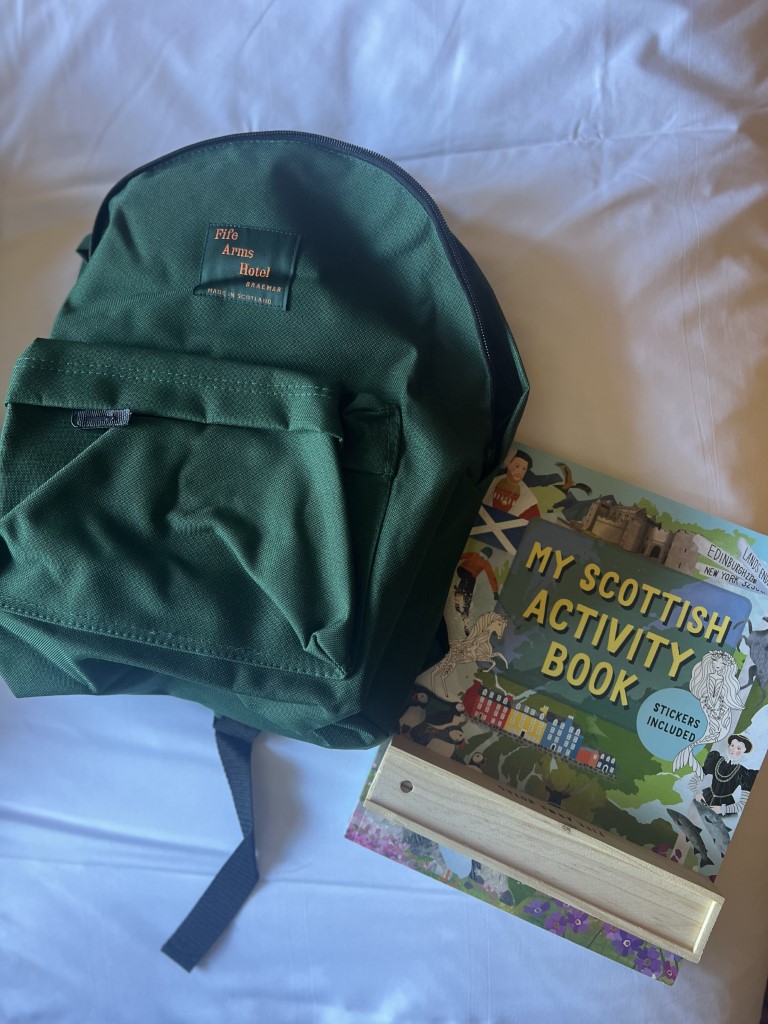 Childrens bag courtesy of the Fife Arms Hotel
