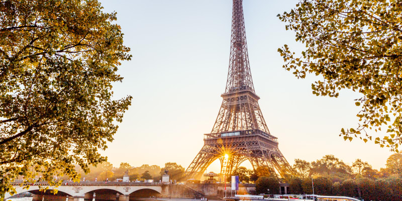 Eiffel tower at sunset
