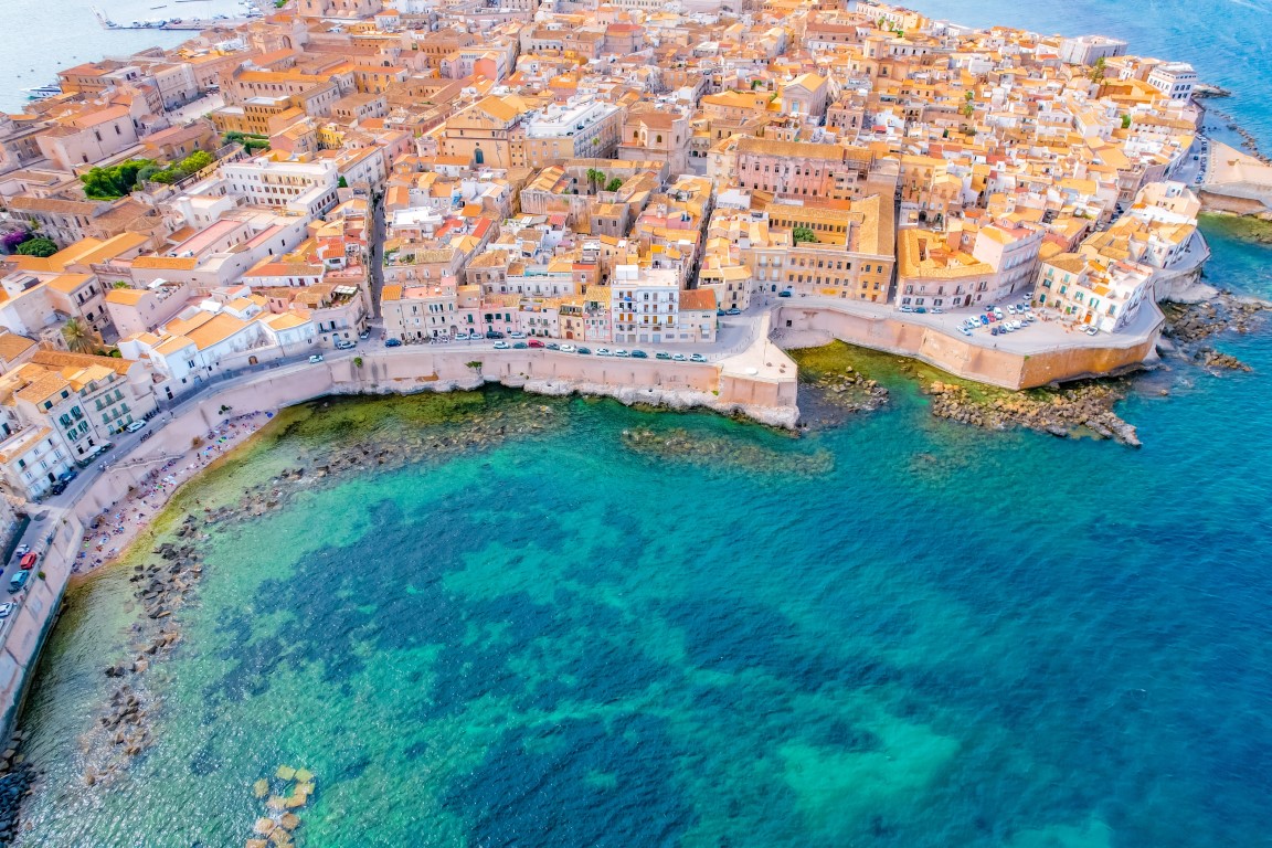 Bird's eye view of Sicily in Italy
