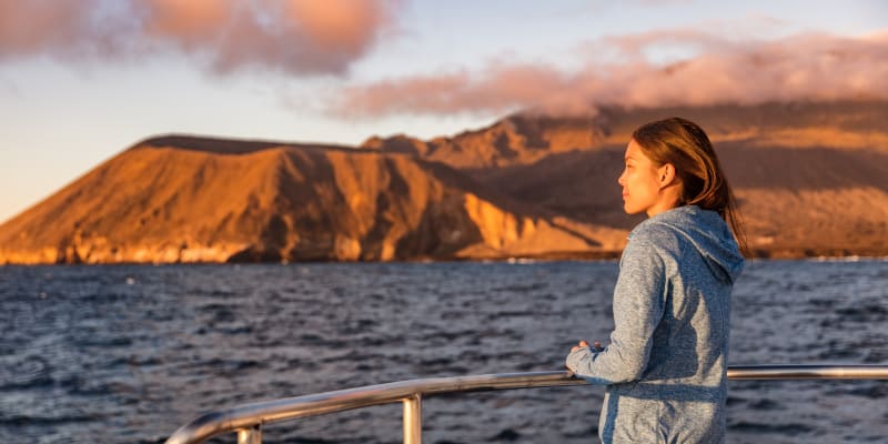 Woman on a cruise in the Galapagos