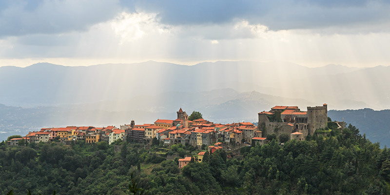 Fosdinovo village sitting on a hilltop
