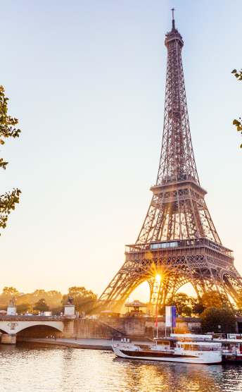 Eiffel tower and Seine river in Paris