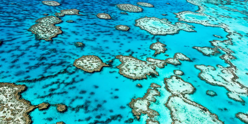 Aerial view of the Great Barrier Reef, Queensland, Australia