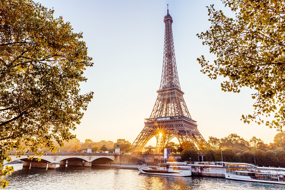 The Eiffel Tower on a spring morning