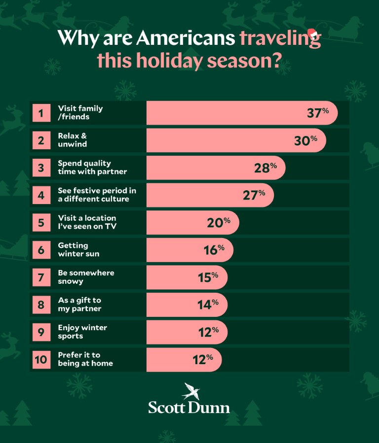 Graphic showing why Americans are traveling in the 2024 holiday season
