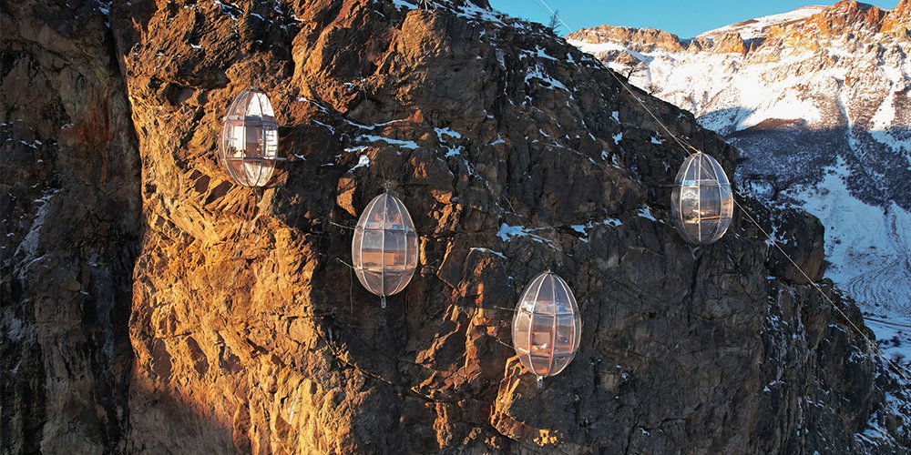 The glass pods of OVO Patagonia