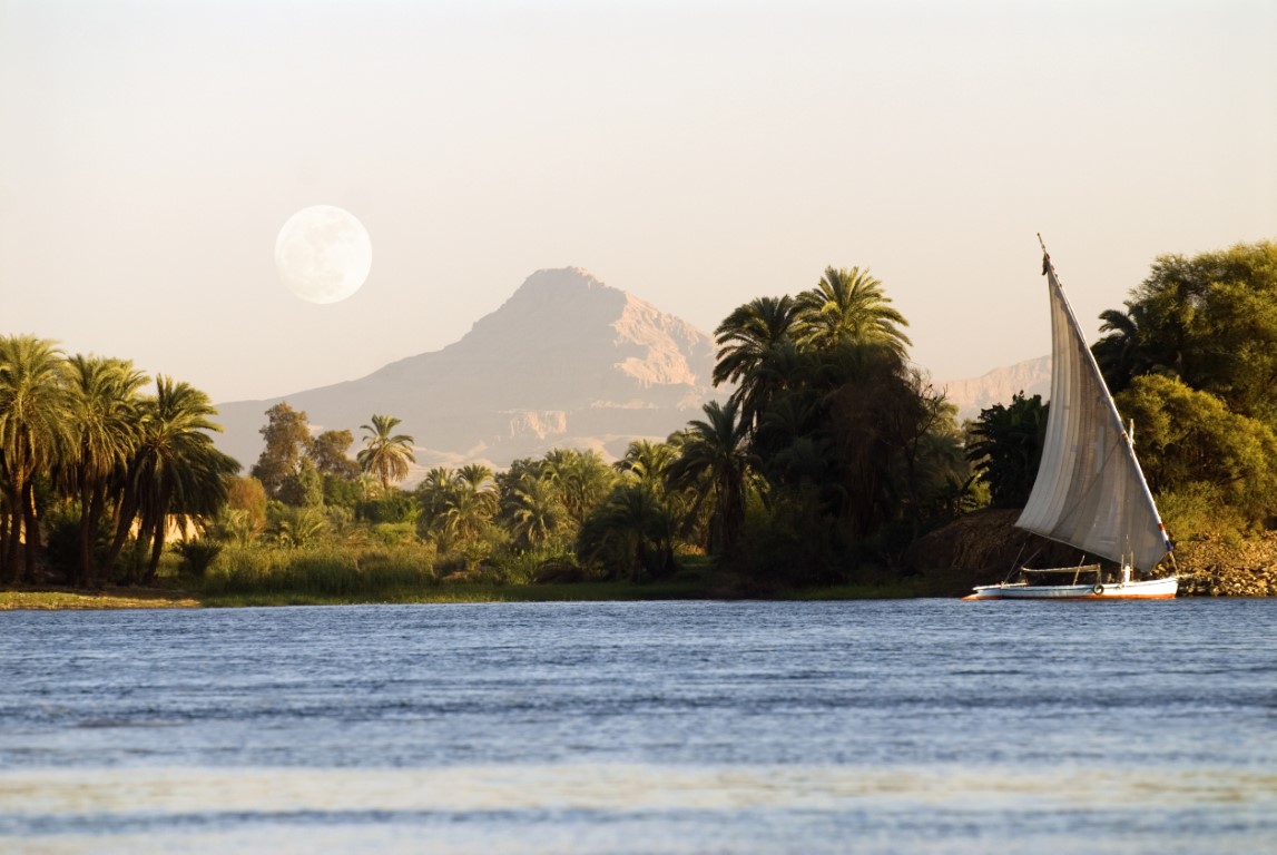 Sail boat on Nile River in Luxor