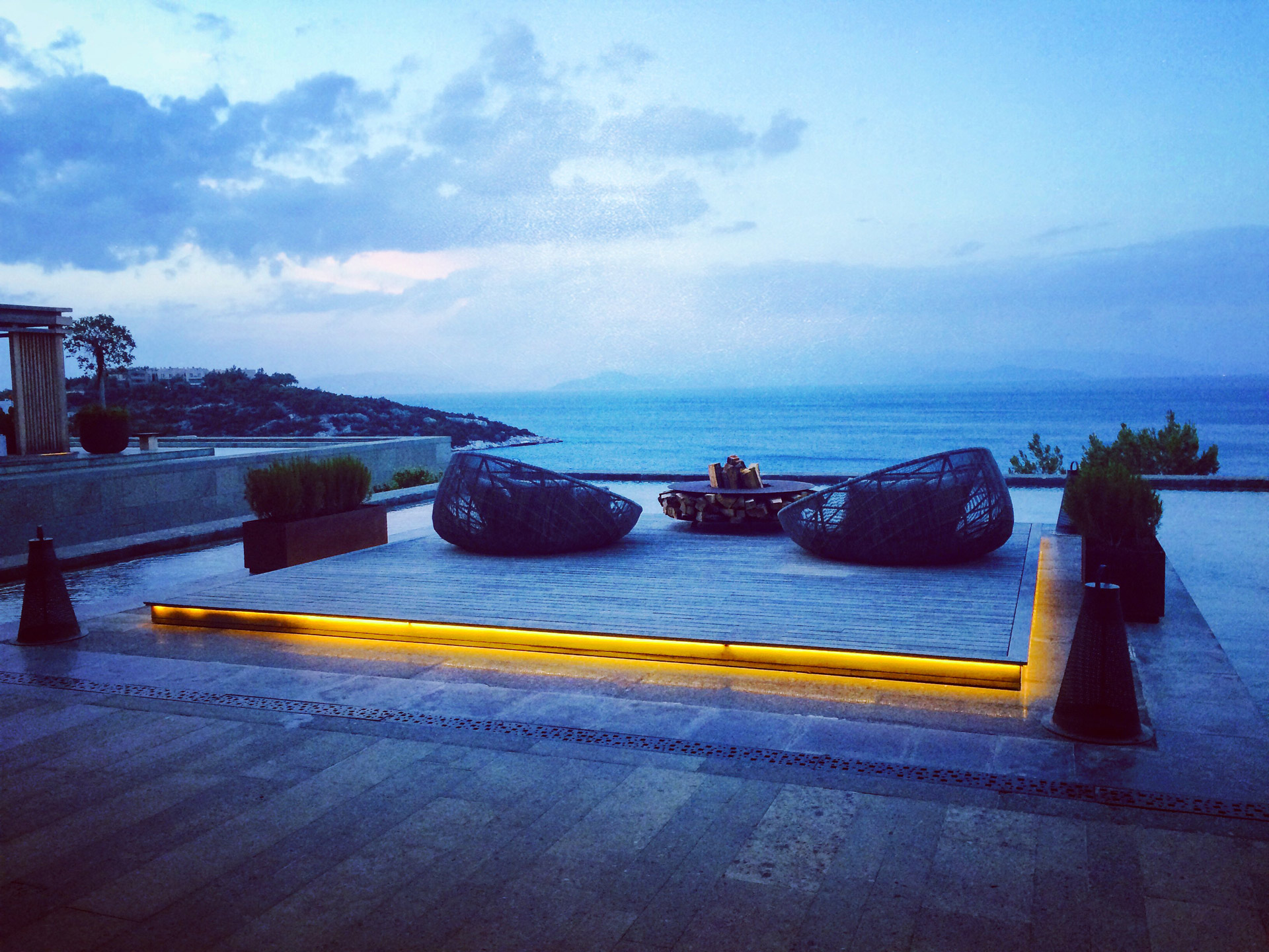 Dusk from the Welcome Lounge