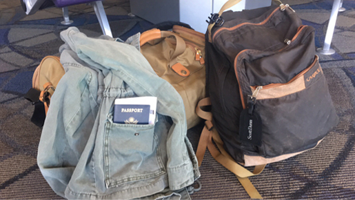 Bags packed and ready to go