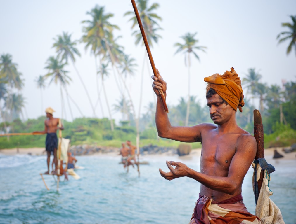 Classic Sri Lankan fishermen