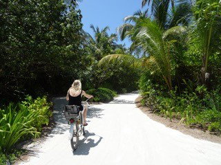 Exploring Niyama Private Islands on two wheels