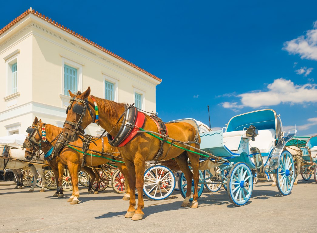 Horse drawn carriage in Spetses